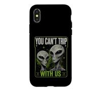 Custodia per iPhone X/XS You Can't Trip With Us Funny Alien Retro Vintage UFO Graphic