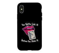 Custodia per iPhone X/XS You Gotta Lick It Before You Stick It Funny Adult Joke