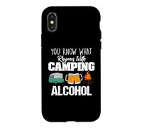 Custodia per iPhone X/XS You Know What Rhymes With Camping Alcohol Lover