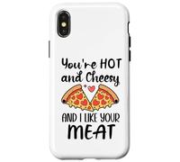 Custodia per iPhone X/XS Youre Hot and Cheesy and I Like Your Meat Pizza Funny Couple