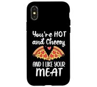 Custodia per iPhone X/XS You're Hot and Cheesy & I Like Your Meat Pizza Funny Couples