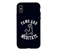 Custodia per iPhone X/XS Zampe e Meditare Yoga Amante Gatto Mamma