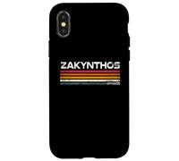 Custodia per iPhone X/XS Zante Grecia Vintage Retro Travel Stripes
