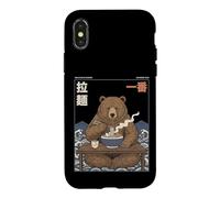 Custodia per iPhone X/XS Zuppa di noodle giapponese Ukiyo-e Art Number One Ramen Bear