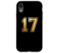 Custodia per iPhone XR 17 Numero diciassette, grafica per sport di squadra, abbinamento universitario