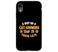 Custodia per iPhone XR 5 proprietari di gatti su 4 parlano con i loro gatti - Cat Mom Cat Dad
