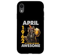 Custodia per iPhone XR 64th Birthday Raccoon Beer April 1962 Vintage 64 Years Old