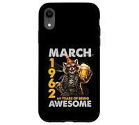 Custodia per iPhone XR 64th Birthday Raccoon Beer March 1962 Vintage 64 Years Old
