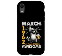 Custodia per iPhone XR 64th Birthday Raccoon Beer March 1962 Vintage 64 Years Old