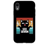 Custodia per iPhone XR 67 Maglietta meme Cat 6 7 Gesto della mano Adolescenti Slang Six Seven