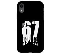 Custodia per iPhone XR 67 Numero gocciolante Stile Bold Minimal Graphic Design