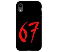 Custodia per iPhone XR 67 Red Horror Brush Number Spaventoso Graphic Design