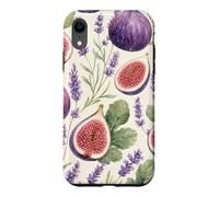 Custodia per iPhone XR Acquerello Fichi Frutta Floreale Modello Cottagecore Estetica