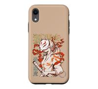 Custodia per iPhone XR Aesthetic Japanese Kabuki Kitsune Mask Demon Samurai Girl