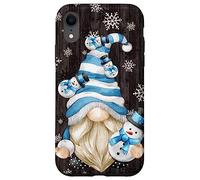 Custodia per iPhone XR Aesthetic Snowflake Pattern With Snowman And Winter Gnome