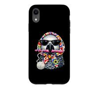 Custodia per iPhone XR African Grey Parrot Granny Square Crochet Filato Uncinetto