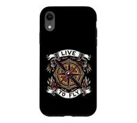 Custodia per iPhone XR Airplane Pilot Live To Fly Aviation Compass Art