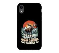Custodia per iPhone XR Alaska Is Calling And I Moose Go Retro Vintage Divertente Alaska