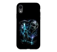Custodia per iPhone XR Alien UFO Abduction Incontro Cosmico Sci-Fi Mistero Grafico