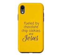 Custodia per iPhone XR Alimentato da biscotti con gocce di cioccolato e Gesù