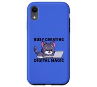 Custodia per iPhone XR Amante dei gatti impegnato a creare programmi di magia