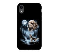 Custodia per iPhone XR American Cocker Spaniel Howling to the Moon Retro Anni '90