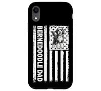 Custodia per iPhone XR American USA Flag 4th July Mens Dads Bernedoodle Dog Lover