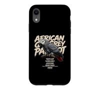 Custodia per iPhone XR Animale domestico grafico per amanti degli uccelli africano grigio pappagallo
