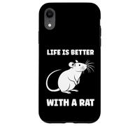 Custodia per iPhone XR Animals Cute Mouse rodent Rat life is better with a Rat