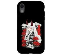 Custodia per iPhone XR Anime Oni Ragazza Giapponese Kanji Ragno Giglio Fiori Harajuku