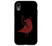 Custodia per iPhone XR Anni '90 Y2K Sinister Crow con coltello nel becco.