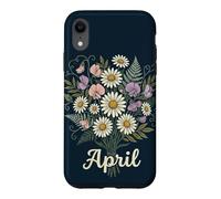 Custodia per iPhone XR April Birth Flower Daisy & Sweet Pea Birthday