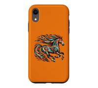 Custodia per iPhone XR Arancione cavallo nativo americano