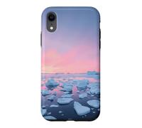 Custodia per iPhone XR Arctic Iceberg Field Sotto Rosa Polare Alba Paesaggio