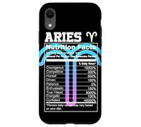 Custodia per iPhone XR Ariete Valori nutrizionali Segno zodiacale Astrologia Blu Viola