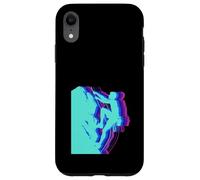 Custodia per iPhone XR Arrampicata moderna di Glitch Art Rock Climber Silhouette