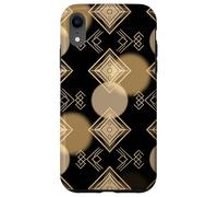 Custodia per iPhone XR Art Deco Geometrico Casino Stile Circolare Linework Design