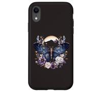 Custodia per iPhone XR Arte botanica della luna celeste della falena