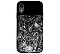 Custodia per iPhone XR Arte vintage delle leggende della foresta di Cryptids Bigfoot Mothman