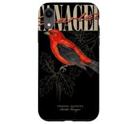 Custodia per iPhone XR Arte vintage Scarlet Tanager Bird Watching Nature Love Birds