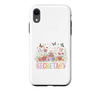 Custodia per iPhone XR Assistente amministratore della macchina da scrivere floreale segretaria