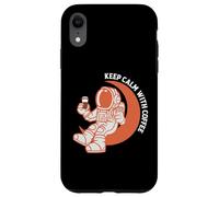 Custodia per iPhone XR Astronaut Keep Calm With Coffee Astronaut Funny Coffee Lover