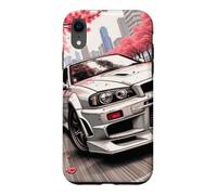 Custodia per iPhone XR Auto da corsa JDM Drift vintage Tokyo Sakura Flower Blossom Art