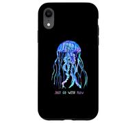 Custodia per iPhone XR Awesome Cute UnderWater Fish Sea Just Go With Flow JellyFish