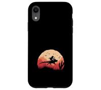 Custodia per iPhone XR Axolotl Cowboy Silhouette Far West Tramonto