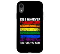 Custodia per iPhone XR bacia chi vuoi Bandiera arcobaleno LGBTQI