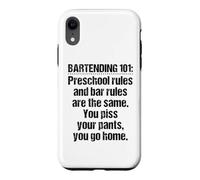 Custodia per iPhone XR Bartender Bartending 101 Regole Bar Prescolare Nero