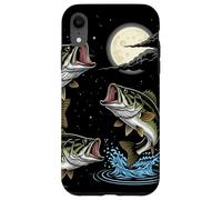 Custodia per iPhone XR Bass Fish Howling The Moon Vintage Pescatore Pescatore Regali