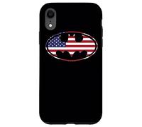 Custodia per iPhone XR Batman American Flag Oval