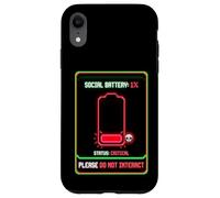 Custodia per iPhone XR Batteria sociale 1% a basso consumo energetico Pixel Art Salute mentale
